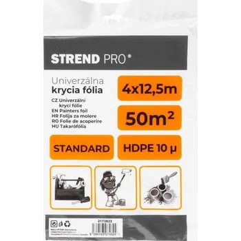 Strend Pro krycí fólie Standard, malířská, 4x12,5 m, 10µ, zakrývací, 2172823