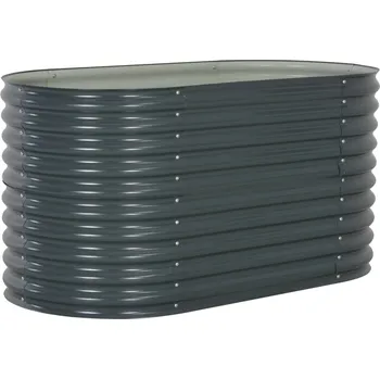 Vyvýšený záhon vidaXL Vyvýšený záhon 160 x 80 x 81 cm pozinkovaná ocel šedý