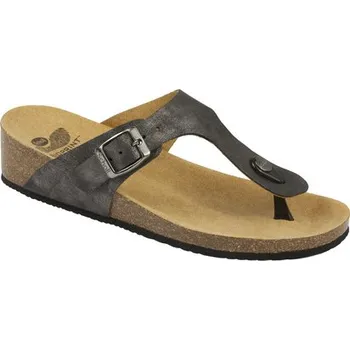 Dámské žabky Scholl GANDIA cínová šeď dámské zdravotní žabky s Bioprint® stélkou