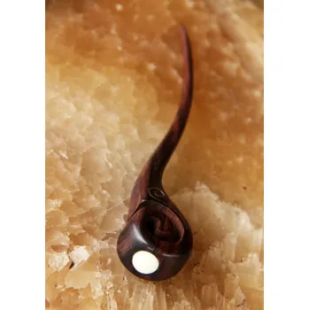 Ozdoba do vlasů Jehlice dřevěná s bílou mušlovinou