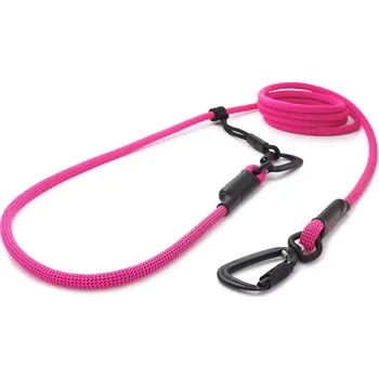 Vodítko pro psa Tamer Lanové vodítko EASYLONG TWIST | Střední pes | růžové neon s černým prošitím - 437 Délka: 3,5 m