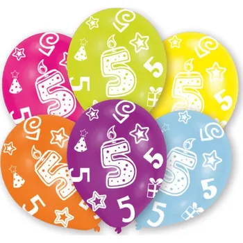 Balónek Balónky k 5. narozeninám 6 ks, 27,5 cm