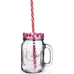 Sklenice Straw s víčkem a brčkem 0,45 l
