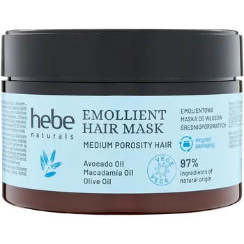 Vlasová regenerace Hebe Naturals Emollient Hair Mask zvláčňující maska pro vlasy se střední porézností, 230 ml