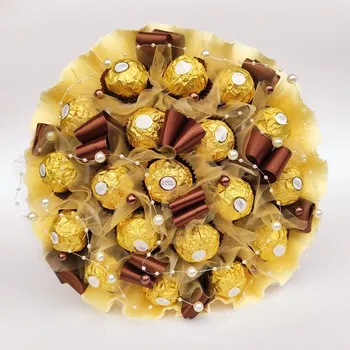 umělá květina Ateliér Confetti Kytice z bonbónů - Zlata Béžová