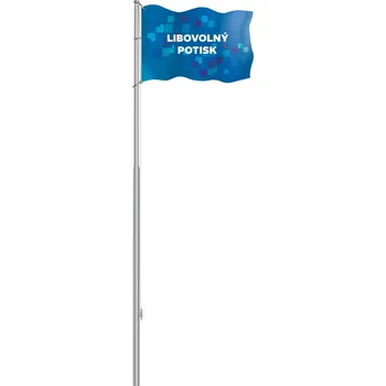 Vlajka Balíček PRO DOMY 5m + vlajka S VLATNÍM POTISKEM