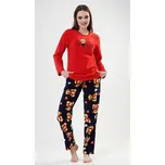 Vienetta Secret Dámské pyžamo dlouhé teplé medvídek červené Barva: červená, Velikost: XL