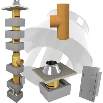 Komín CS komín Universal jednoprůduch s vent. šachtou Optimal PLUS 160 mm kouřovod 90° - 8,0 m