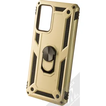 Pouzdro na mobilní telefon 1Mcz Shield Ring odolný ochranný kryt s držákem na prst pro Samsung Galaxy A72, Galaxy A72 5G zlatá (gold)