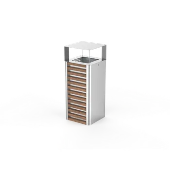 Venkovní odpadkový koš HTI TRAPO Odpadkový koš KTR022.00 Materiál konstrukce: ocel, Povrchová úprava: komaxit dle RAL, Typ použitého obložení: ash