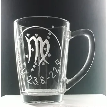 Hrníček 250ml znamení panna - ručně ryté (broušené) dárková krabička