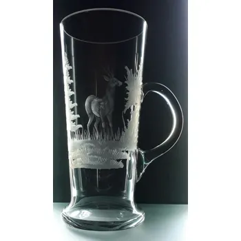 Sklenice tuplák s rytinou srnce - ručně ryté (broušené), dárek pro myslivce