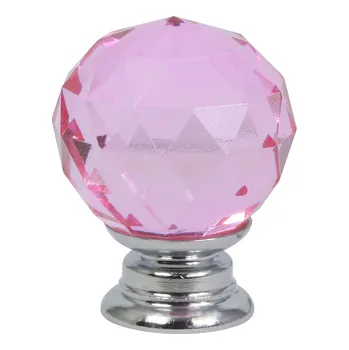 Nábytkové kování DOMINO Knopka Crystal Palace 30 mm M6/Pink