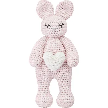 Hračka pro nejmenší MAYLILY Bunny friend Love - Dusty Pink