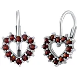 Silvego Stříbrné náušnice s pravými granáty SILVEGOB380095 + 2 měsíce na vrácení zboží