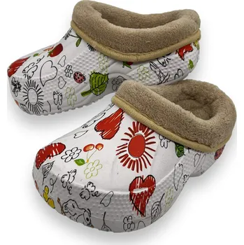 Dívčí pantofle Miru Dívčí bílé zateplené gumové nazouváky 03 Barva: Bílá, Velikost: 24