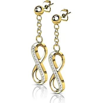 Náušnice Steel Edge Dlouhé náušnice z chirurgické oceli 1009 Barva: Zlatá