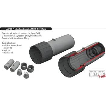 Plastikový model Eduard 1/48 F-4E exhaust nozzles PRINT (MENG)