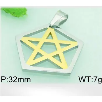 Přívěsek Pentagram v pětiúhelníku - ocelový přívěsek