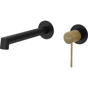 Vodovodní baterie Sapho Solaris Podomítková dvouprvková umyvadlová baterie, černá/zlato mat, WD008G