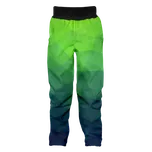 Dětské softshellové kalhoty Wamu s fleecem Mozaika - zelené velikost 98-104