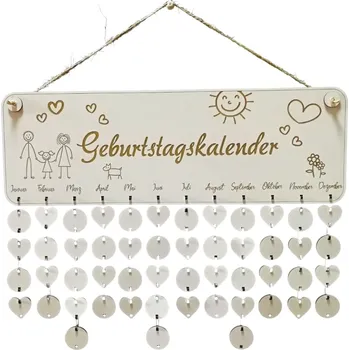 Party dekorace VypálímTi.cz Dřevěný rodinný kalendář na zeď (DE) 45cm