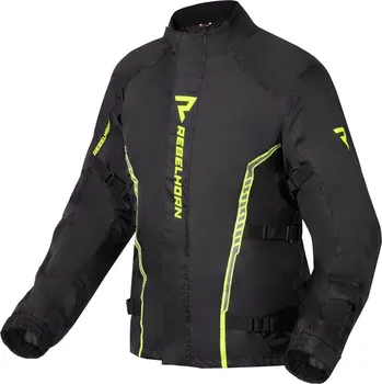 Moto bunda Rebelhorn Patrol Rain Jacket Black/Fluo Yellow 7XL