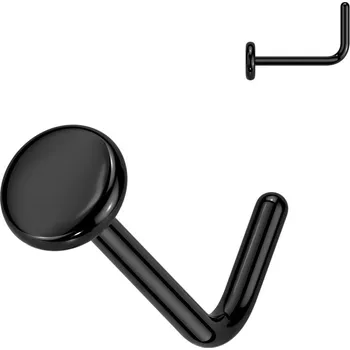 Piercing Atreya Titanový piercing do nosu do L disk Tinix Barva: Černá, Velikost: 1 mm, Délka / Průměr: 6 mm