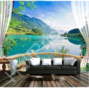 Fototapeta Solution Media 3D tapety - Horské jezero MU1666 4 - Slámová textura - Vliesová tapeta - 300g/m2