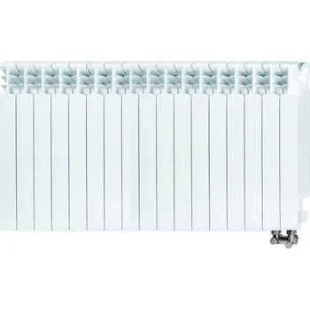 Radiátor Radiátor HLINÍKOVÝ G500F 15-segmentový WHITE LEVÉ rohové připojení (SADA)