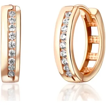 Náušnice Stříbrné pozlacené náušnice kruhy se zirkony 16 mm STNAU1519F