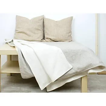 deka Snový svět Lněná deka s beránkem - oatmeal Rozměr: 90 x 145 cm