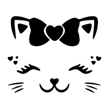 Samolepící dekorace SAMOLEPKA Kočka 039 s mašličkou (01 - černá) NA AUTO, NÁLEPKA, FÓLIE, POLEP, TUNING, VLASTNÍ TEXT, TISK, AUTOSAMOLEPKY.cz, POLEPY, OBRÁZEK, LOGO, SAMOLEPKY