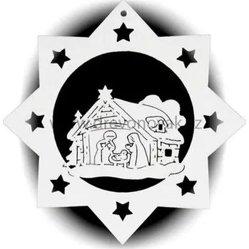 Vánoční ozdoba DřevoNovák vánoční ozdoba HVĚZDA s obrázkem č.1505