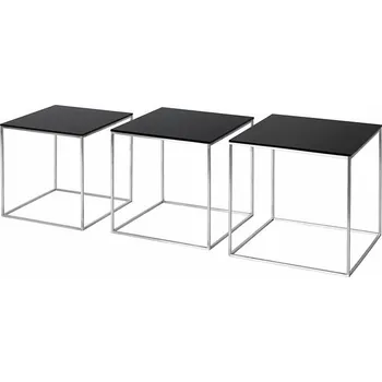 Konferenční stolek Set 3 ks stolků Fritz Hansen PK71™ černý top OUTLET