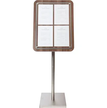 Tabule z tvrdého dřeva s nerezovým okrajem, 57x75 cm, Ořech, MCS-4A4-WAL, bez stojanu