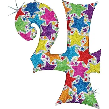 Balon foliový číslice 4 design 102cm