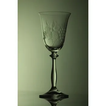 Sklenice sklenice 1ks na víno angela 250ml s rytinou vinného hroznu - ručně ryté (broušené), dárková krabička