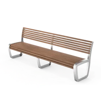 Zahradní lavice HTI TRAPO Lavička s opěradlem LTR019.06 Materiál konstrukce: ocel, Povrchová úprava: komaxit dle RAL, Typ použitého obložení: ash