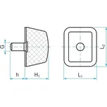Silentblok KD - 50x50/20 - M10x26 - 55 ShA Rubena