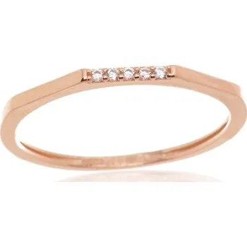 Prsten Dámský prsten z růžového zlata se zirkony PR0603F + DÁREK ZDARMA