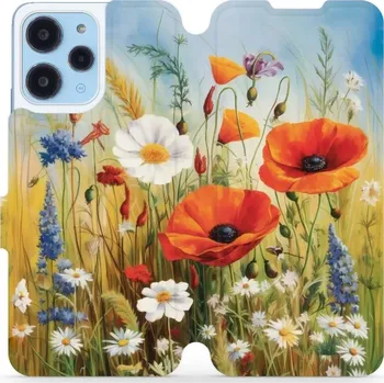 Pouzdro na mobilní telefon Flipové pouzdro Mobiwear - Xiaomi Redmi 12 - VP43S Letní louka (Knížkové flip pouzdro, obal, kryt na mobil Xiaomi Redmi 12 - VP43S Letní louka, materiál Umělá kůže + TPU - ochrana 360°, stojánek, silikonová vanička, magnetické zavírání)