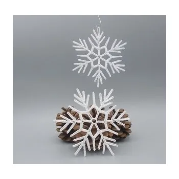 Vánoční ozdoba Háčkovaná vánoční ozdoba - sněhová vločka 10 cm 10 cm bílá