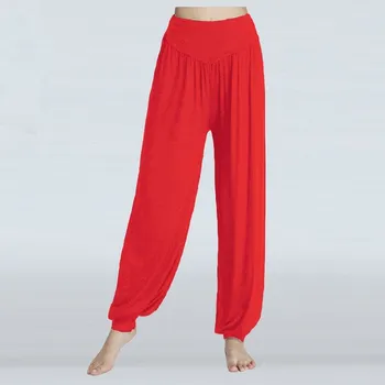 Dámské kalhoty Lehké dámské prodyšné sportovní kalhoty "Harémky" (1-8) Barva: Červená, Velikost: XXL