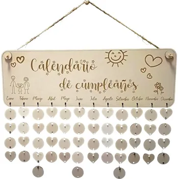 Party dekorace VypálímTi.cz Dřevěný rodinný kalendář na zeď (FR) 1 45cm
