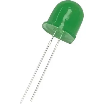 Polovodič LED dioda kulatá 12mm difuzní, zelená