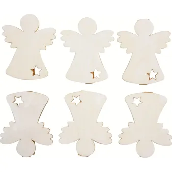 Vánoční dekorace Anděl dřevěný na kolíčku 6 cm 6 ks