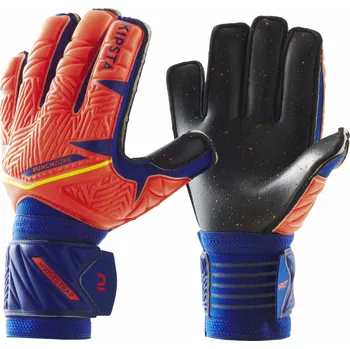Brankářské rukavice KIPSTA Dětské fotbalové brankářské rukavice F500 Shielder 4 MODRÁ|ORANŽOVÁ|ČERVENÁ