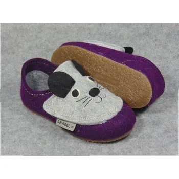 Dívčí bačkory Dětské přezůvky z italské vlny Szymel D101 719 Violet, velikost 30