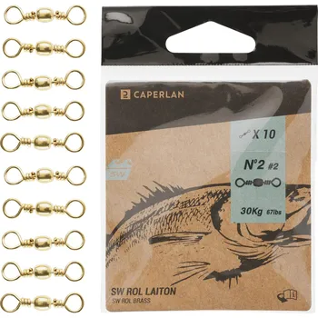 CAPERLAN Pevnostní obratlík na rybolov Swivel Brass SW 10 ks 6